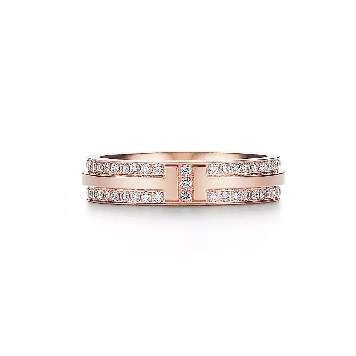18K T Narrow Pave Diamond Ring