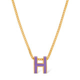 18K Mini Pop H Purple Necklace