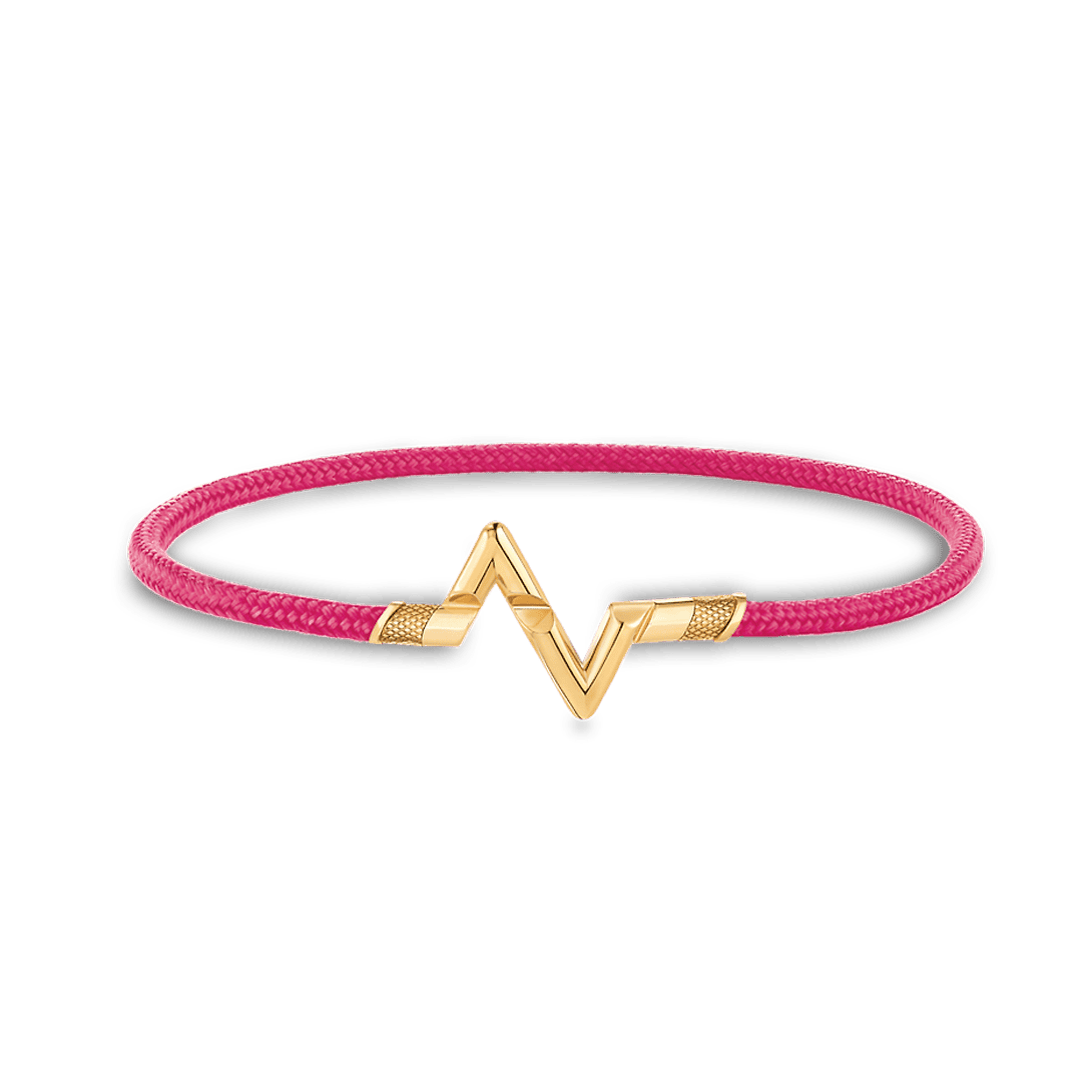 18K Louis Volt Upside Down Play Pink Bracelet