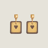 18K As De Coeur Brown H Earrings