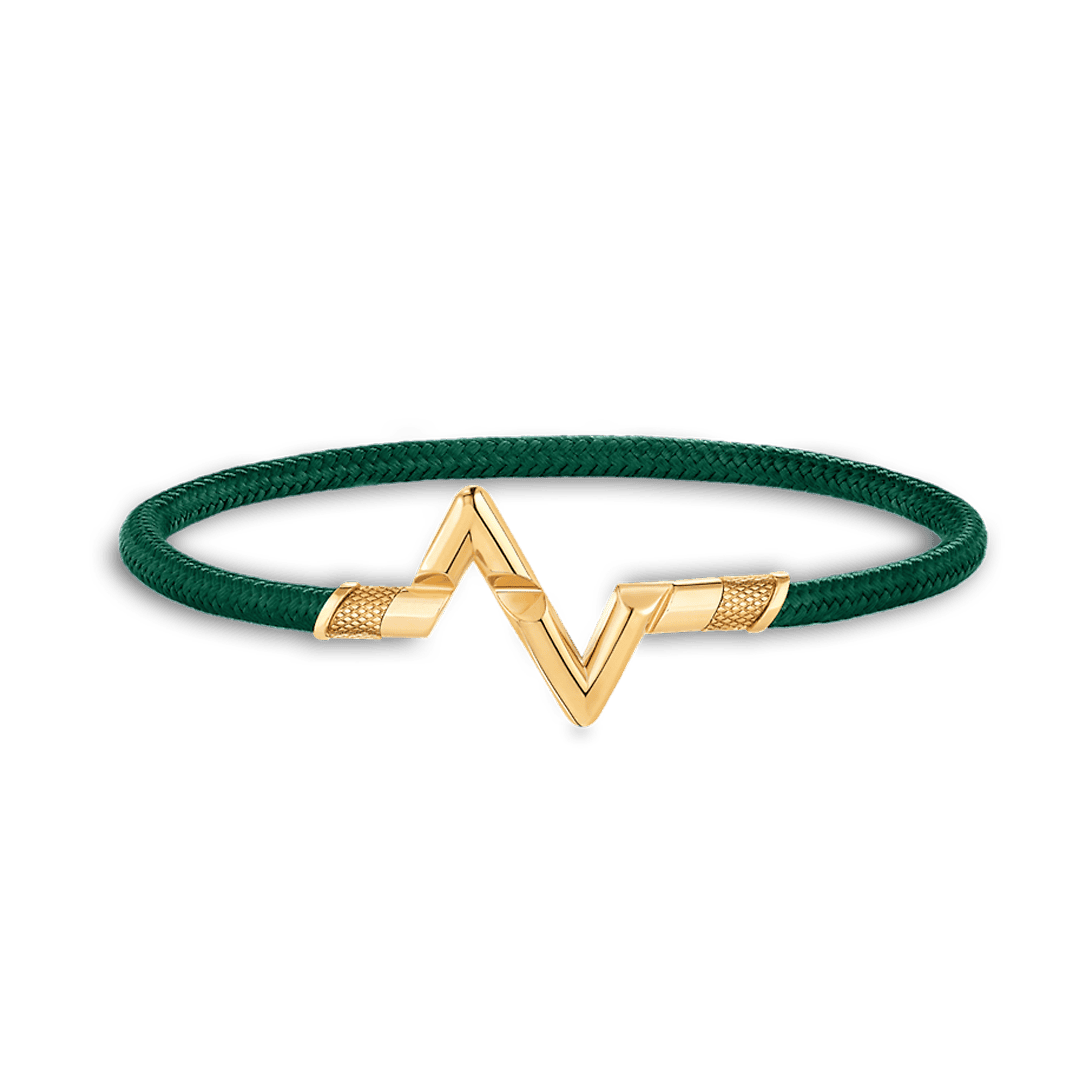 18K Louis Volt Upside Down Play Green Bracelet