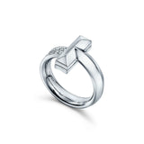 18K T Narrow Pave Ring