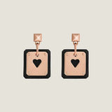 18K As De Coeur Black H Earrings