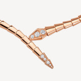 18K BV Serpenti Viper Demi-Pave Diamonds Necklace