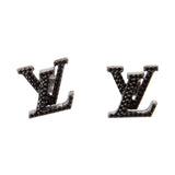 18K Louis Iconic Black Crystal Stud Earrings