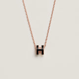 18K Mini Pop H Black Necklace