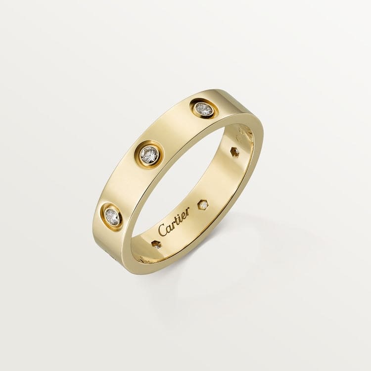 18K Love Wedding Six Diamonds Ring