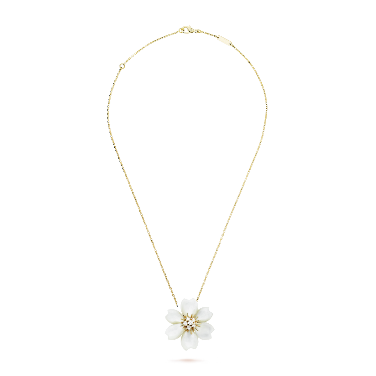 18K Van Cleef & Arpels Rose De No?l Clip Pendant Necklace