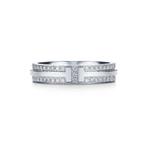 18K T Narrow Pave Diamond Ring