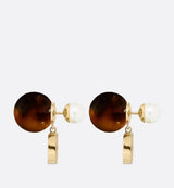 18K CD Tribales Brown Resin Pearls Earrings