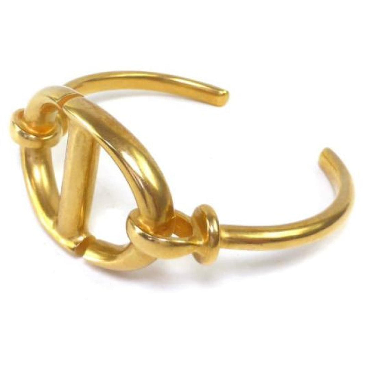 18K CD Navy Logo Bangle Open Cuff Bracelet