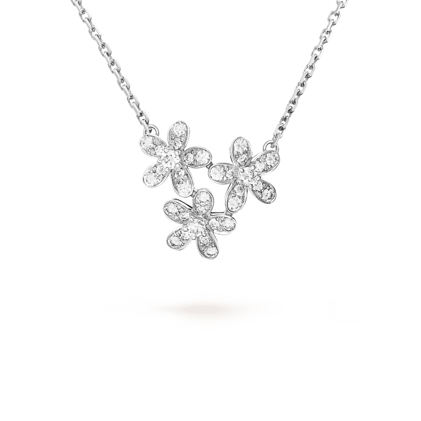 18K Van Cleef & Arpels Three Flowers Socrate Necklace