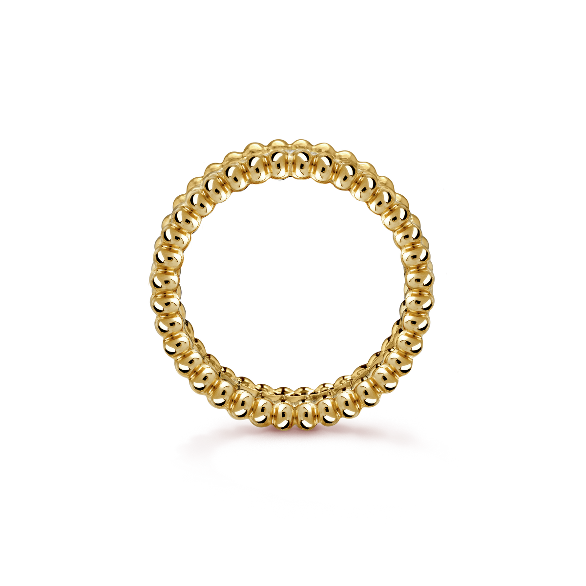 18K Yellow Gold Perlée Diamonds Ring