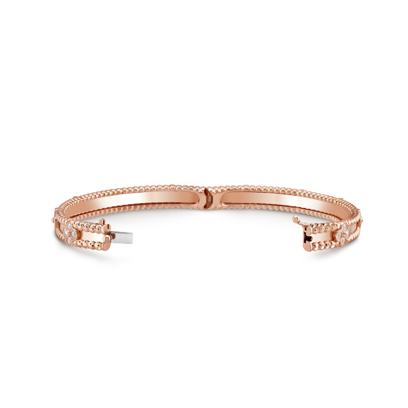 18K Rose Gold Perlée Sweet Clovers Small Bracelet