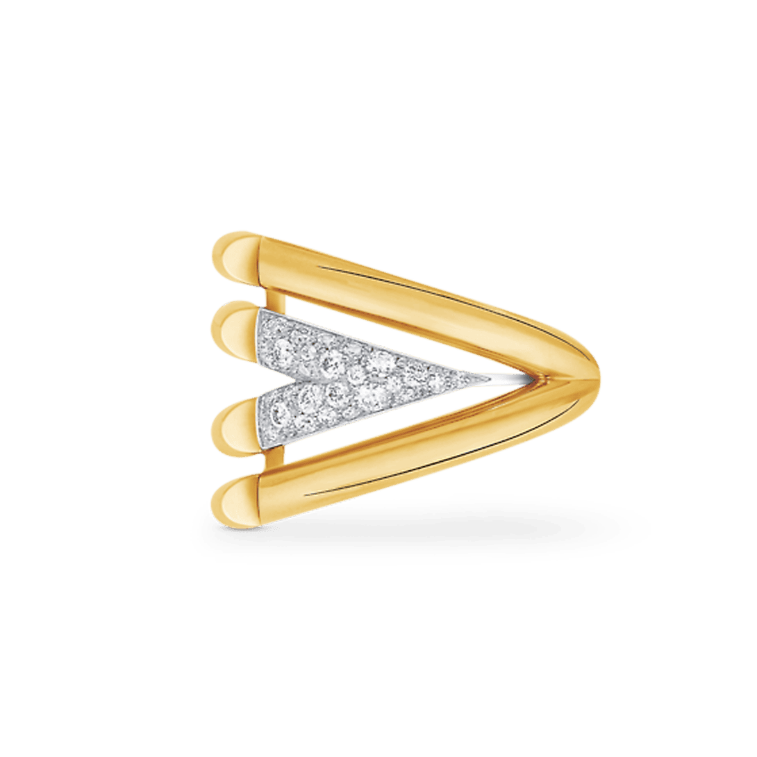 18K Louis Volt Upside Down Diamonds Ring