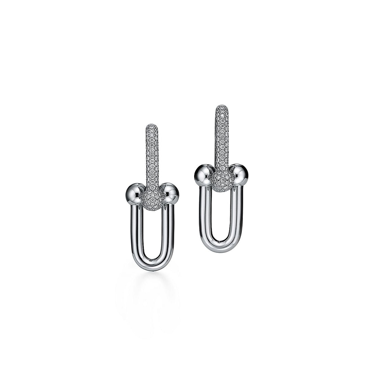 18K T HardWear Large Link Diamonds Earrings