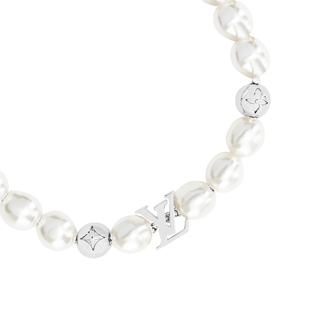 18K Louis Monogram White Pearls Bracelet