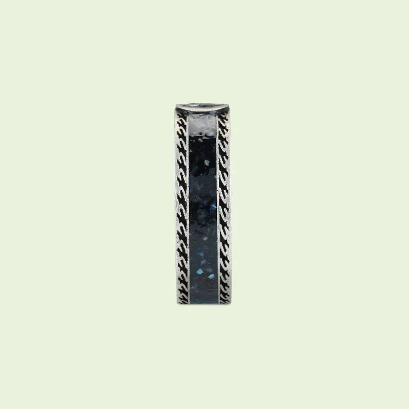 GG Interlocking G Black Enamel Ring