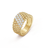 18K Perlée Diamonds Five Rows Ring