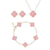 18K Pink Clover Bracelet