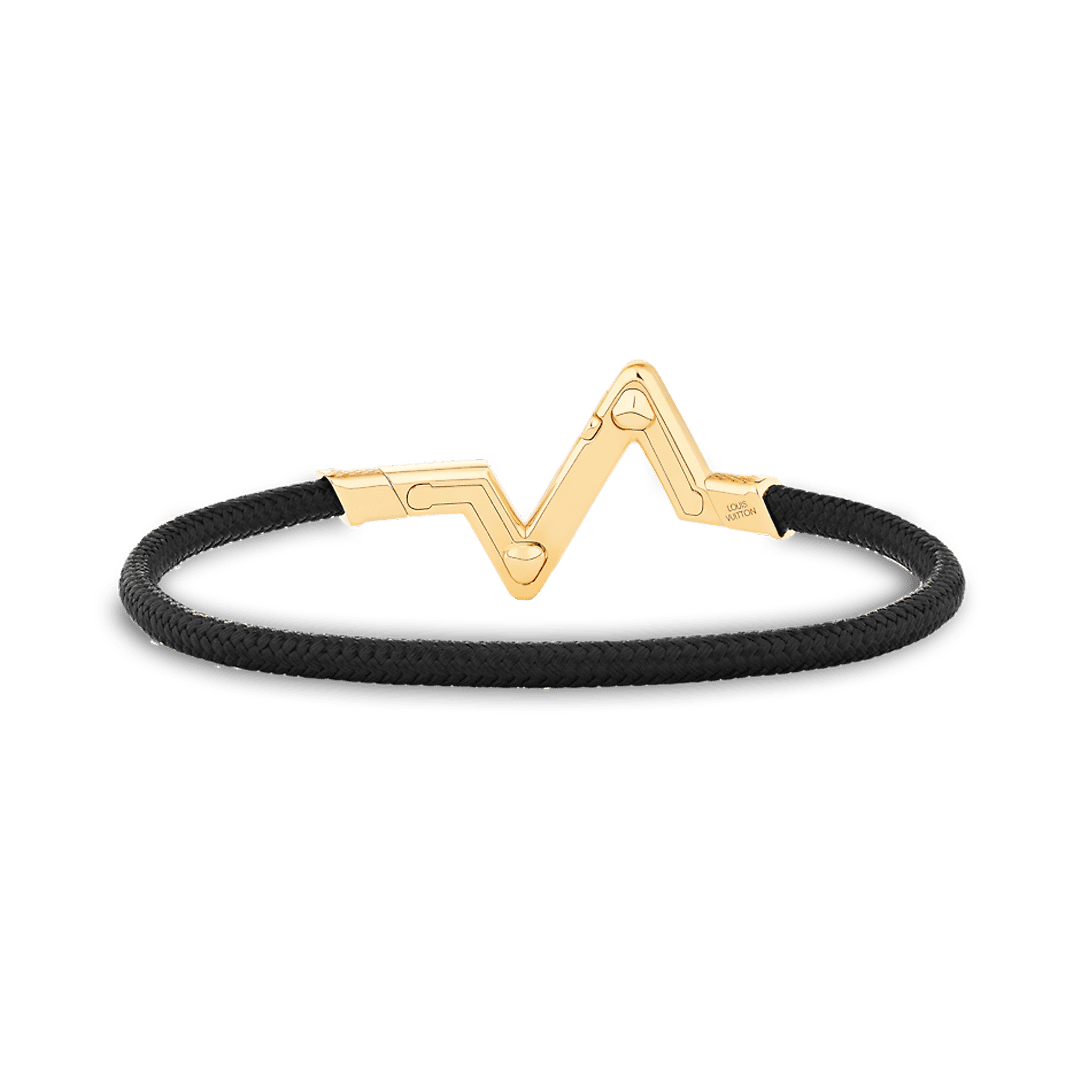 18K Louis Volt Upside Down Play Black Bracelet