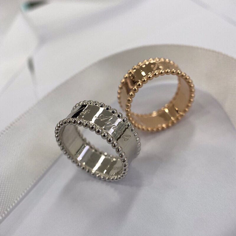 18K Rose Gold Perlée Signature Ring