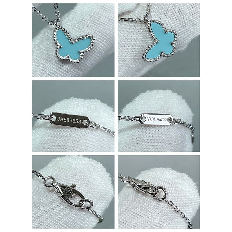 18K Sweet Alhambra Blue Butterfly Necklace