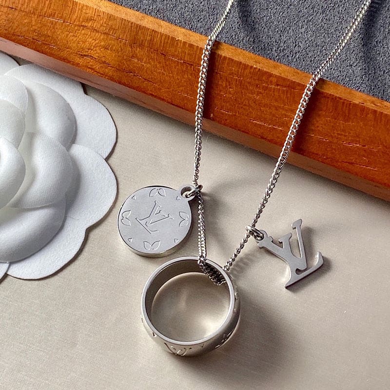 18K Louis Monogram Charms Necklace