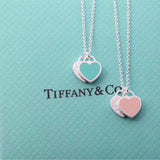 Pink Double Heart Necklaces