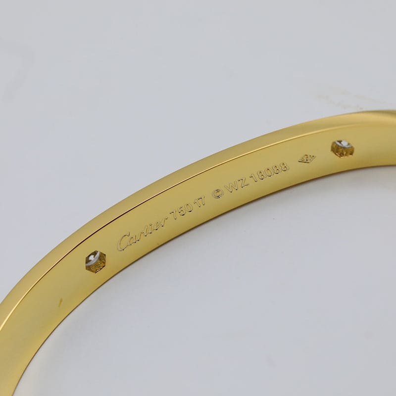18K Yellow Gold Four Diamonds Love Bracelet