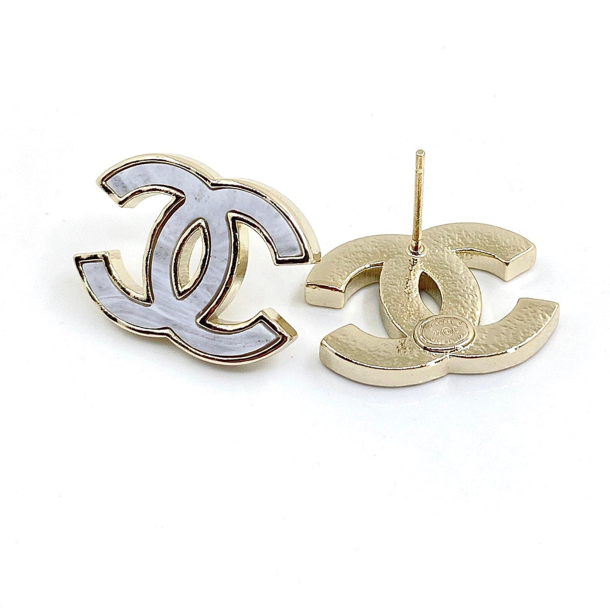 18K CC Marble Earrings