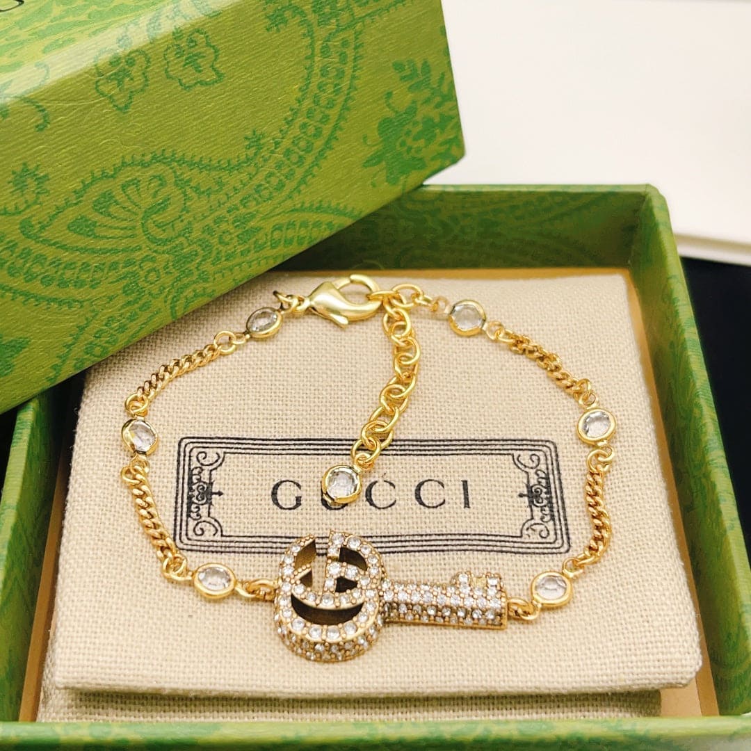18K GG Crystal Key Bracelet