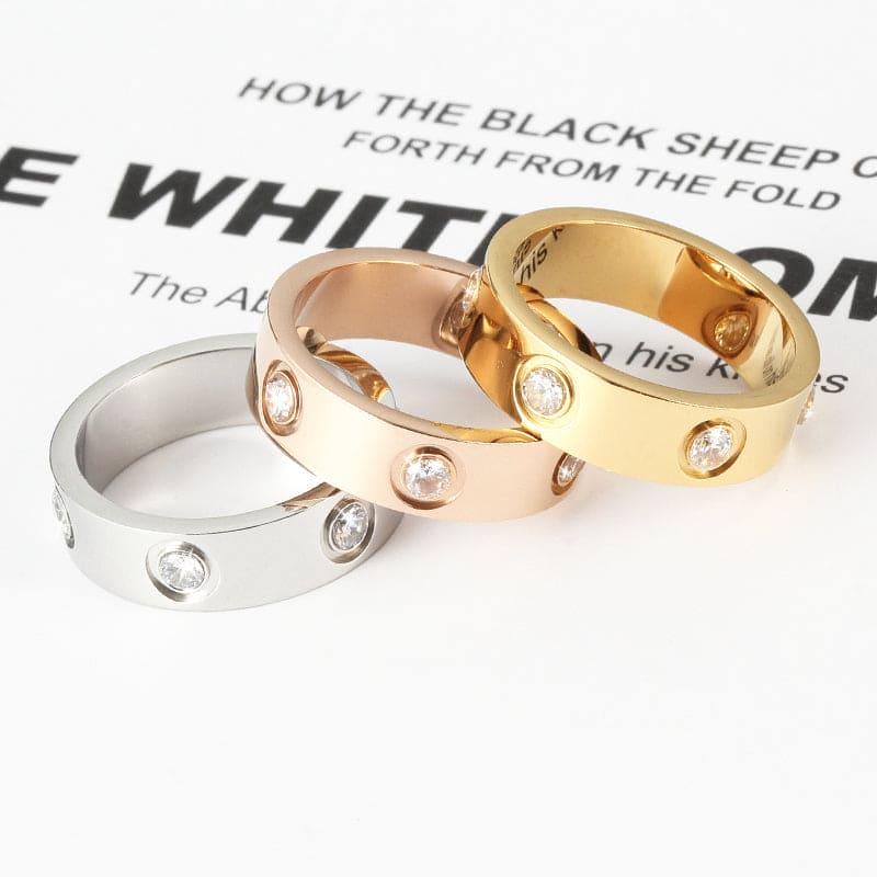 18K Love Wedding Six Diamonds Ring