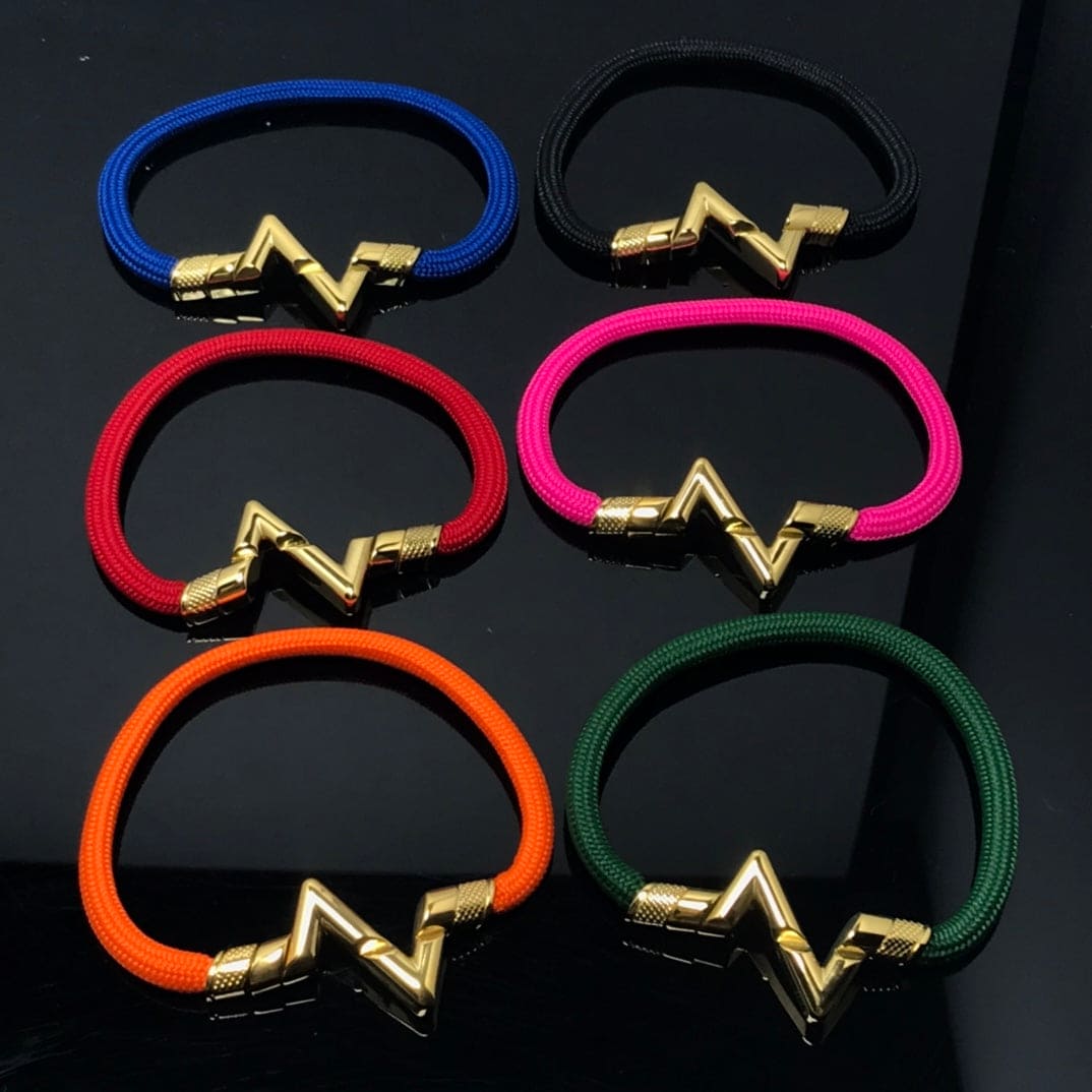 18K Louis Volt Upside Down Play Green Bracelet