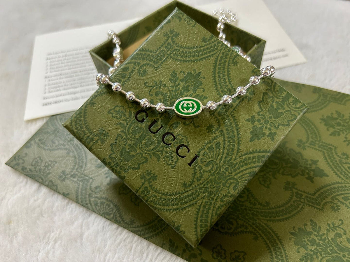GG Interlocking G Green Necklace