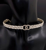 18K CC Chain Choker Diamonds Necklace