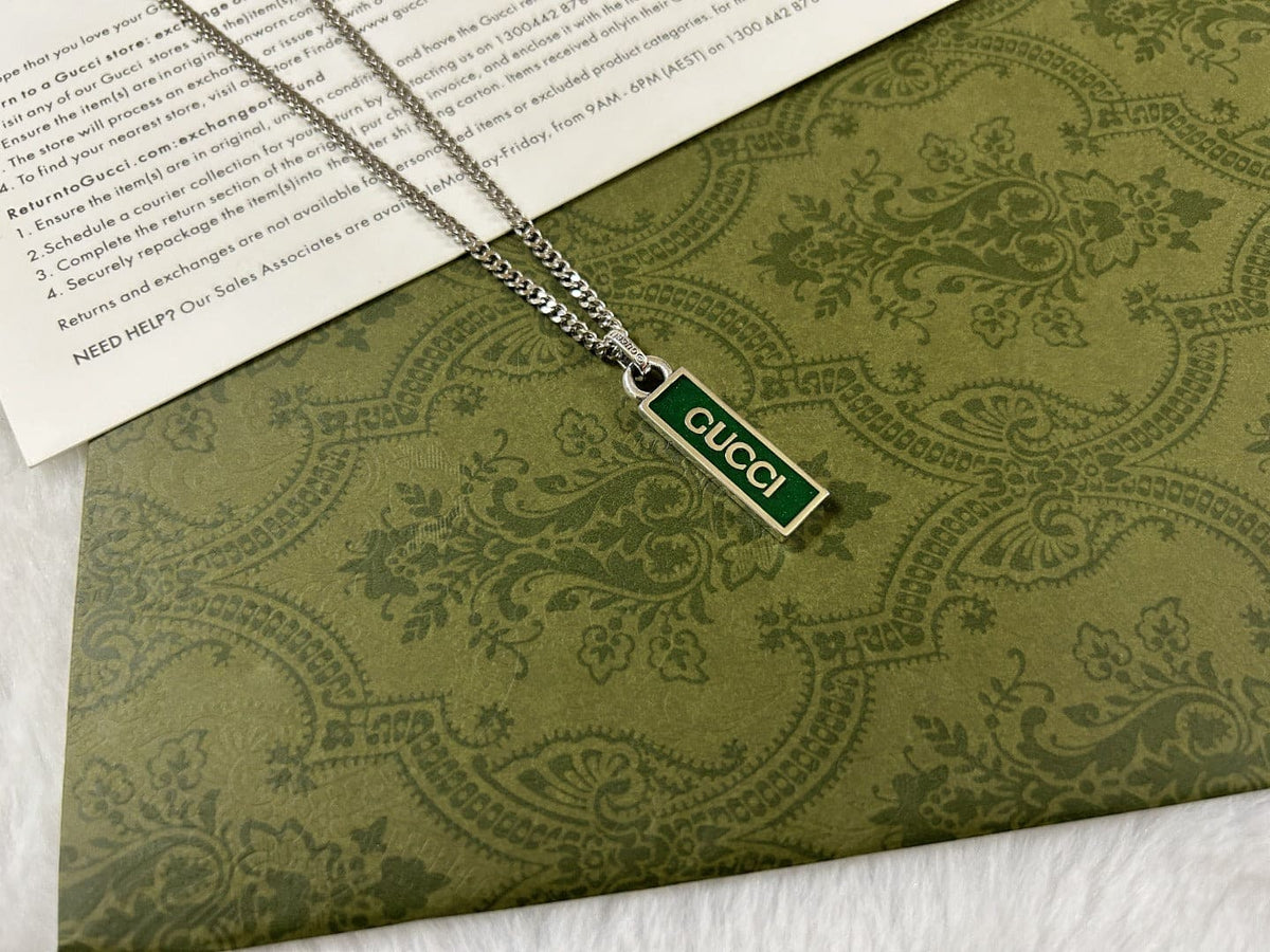 GG Enamel Pendant Necklace