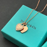 18K T Red Double Heart Diamond Necklaces