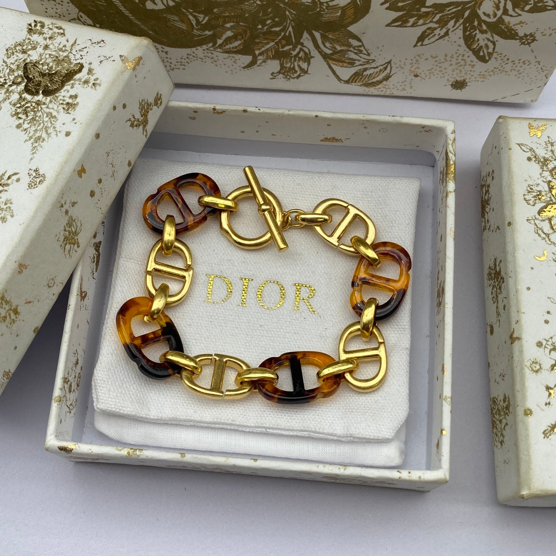 18K CD Navy Resin Bracelet
