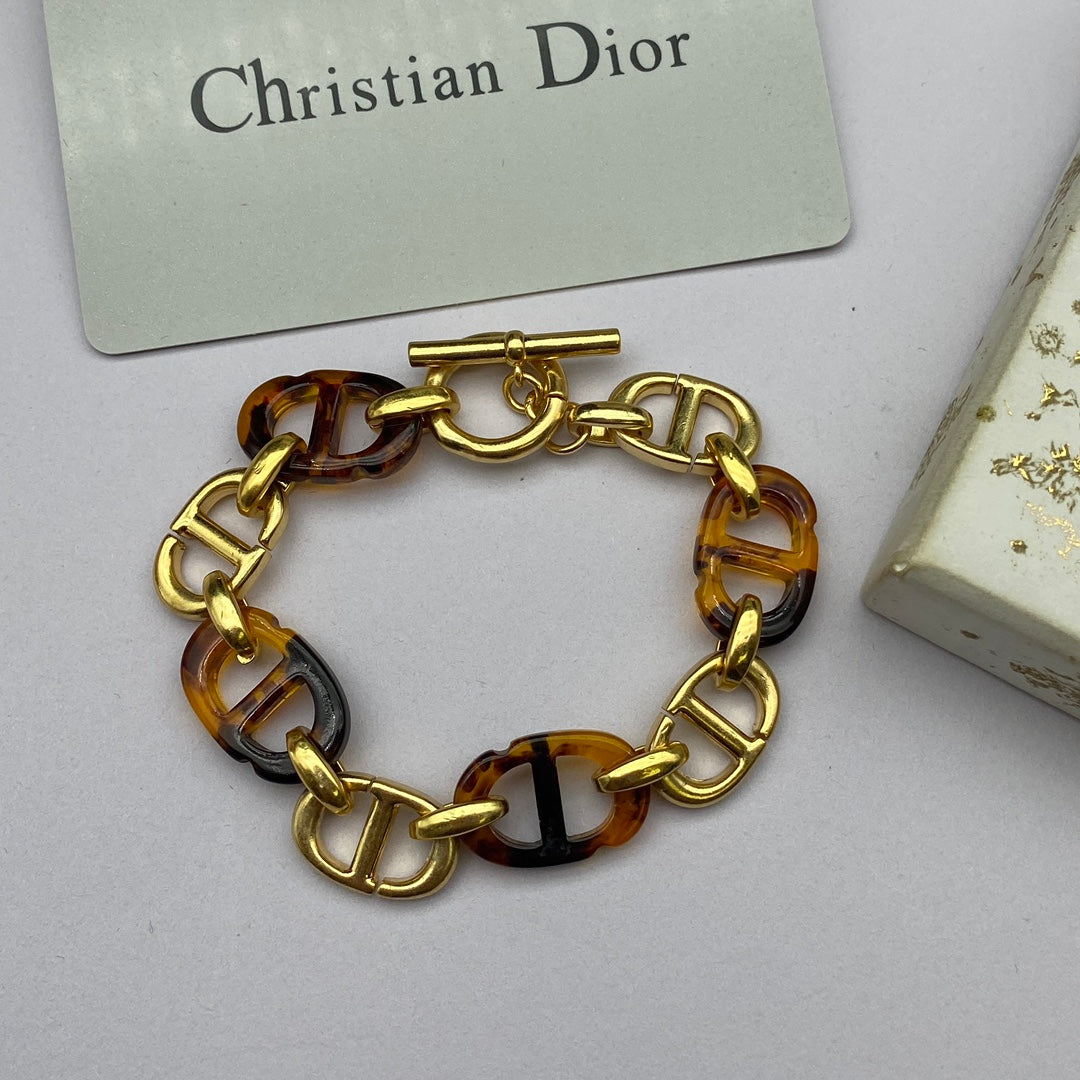18K CD Navy Resin Bracelet