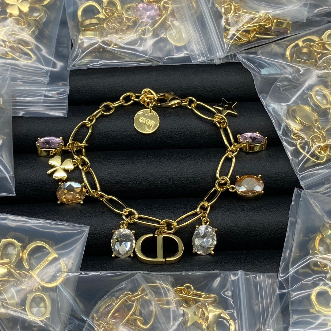 18K CD Vintage Crystals Bracelet