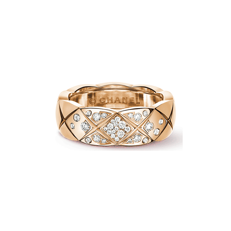 18K Rose Gold Chanel Coco Crush Diamonds Ring