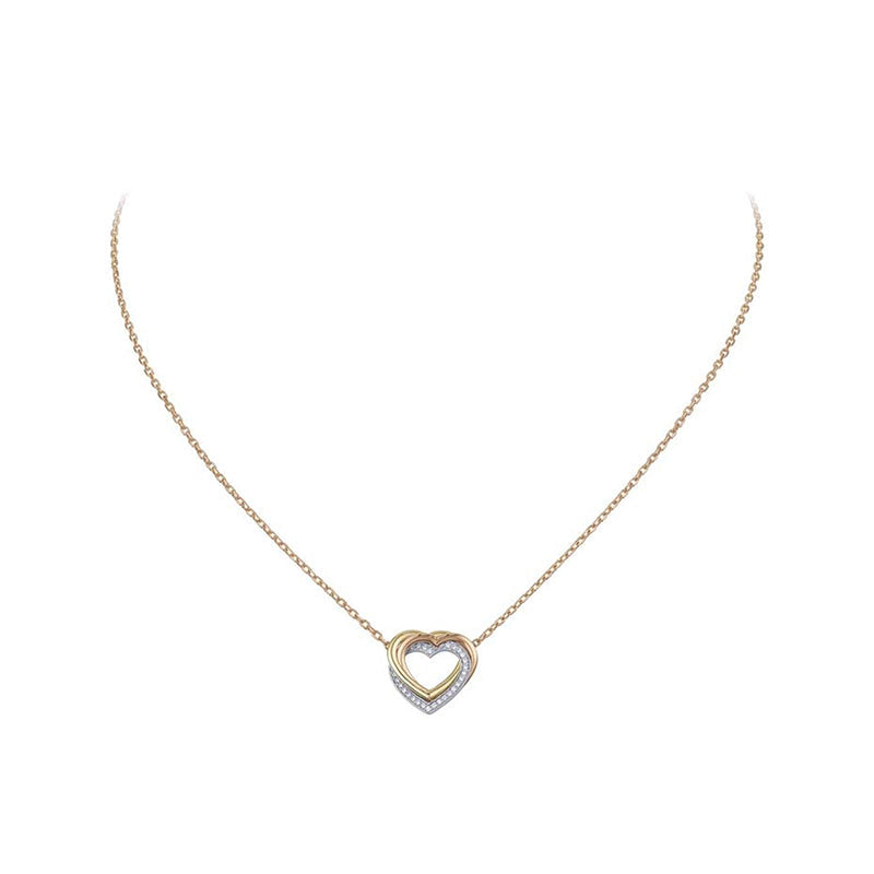 18K Trinity Heart Diamond Necklace