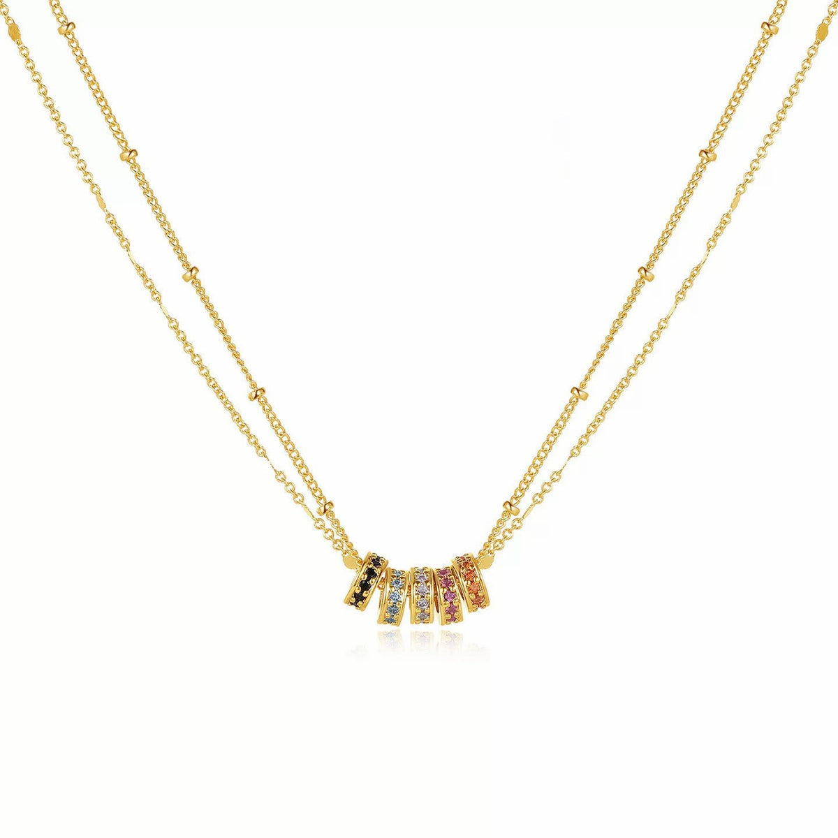 Color Cube Gold Necklace