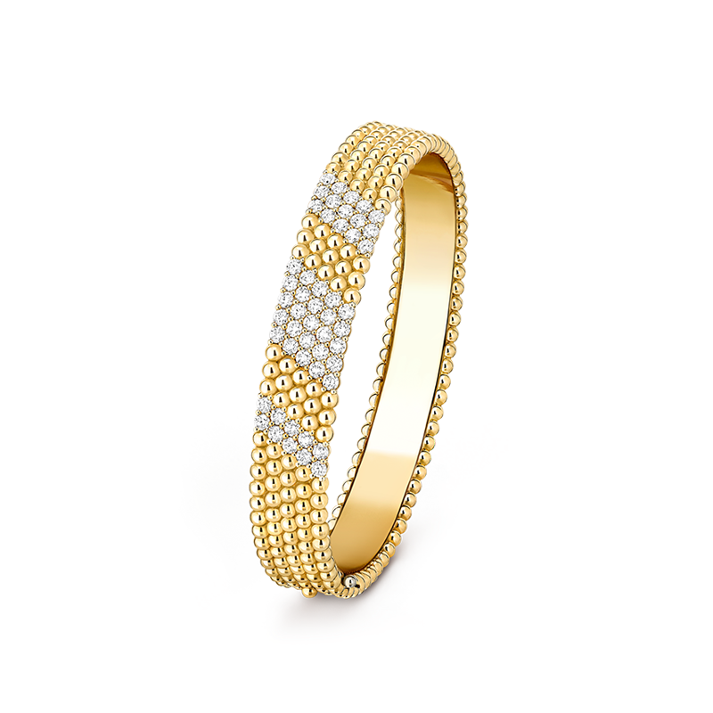 18K Perlée 5 Rows Diamond Bracelet