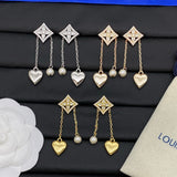 18K Louis Pearl Diamond Drop Earrings