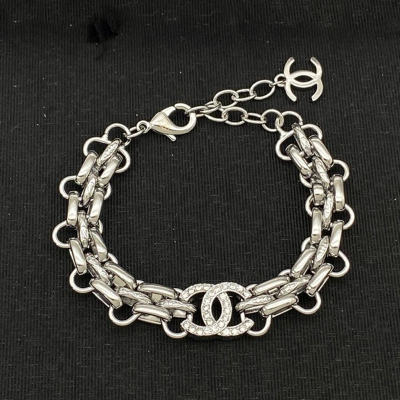 18K CC Diamond Logo Chain Bracelet