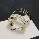 18K CC Open Wide Cuff Bracelet