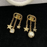 18K CD Tribales Star Pearl Earrings