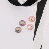 18K CC Purple & Pink Gold Earrings